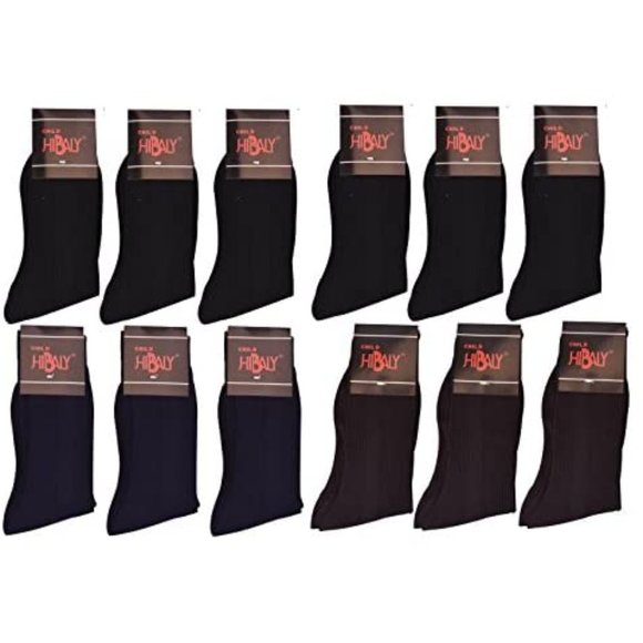 Hibaly Boy's Solid Color Ribbed Crew Dress Socks - Picture 1 of 1